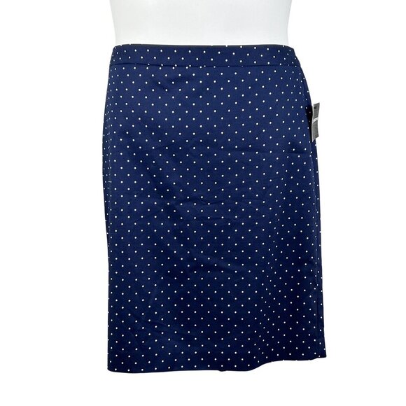 Liz Claiborne Career NWT Womens 14 /L Navy Polka Dot Blazer Skirt Set Power Suit - Picture 5 of 16